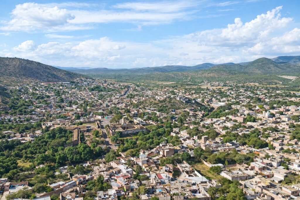 Vista panorámica de Zaragoza San Luis Potosí con el centro y sus alrededores