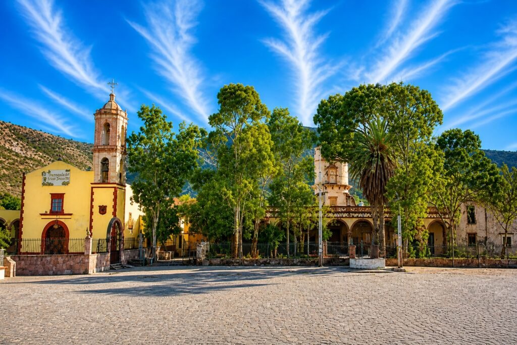 Ex Hacienda de La Sauceda en Zaragoza San Luis Potosí con arquitectura antigua